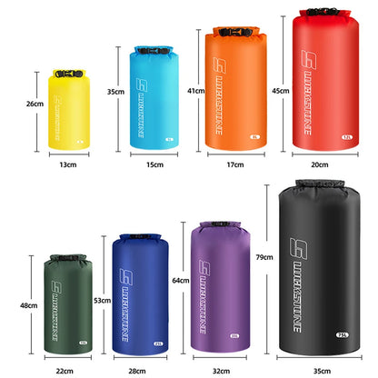 3/8/12/15/25/35/75L Waterproof Dry Bag Sack Ultralight Drifting Swimming Clothes Storage Bag for Camping Boating Hiking Rafting