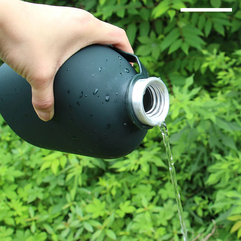 Tactical 1L Outdoor Sports Water Bottle Camping Water Bottle with Pouch Canteen Hiking Survival Drinking Kettle with Bag