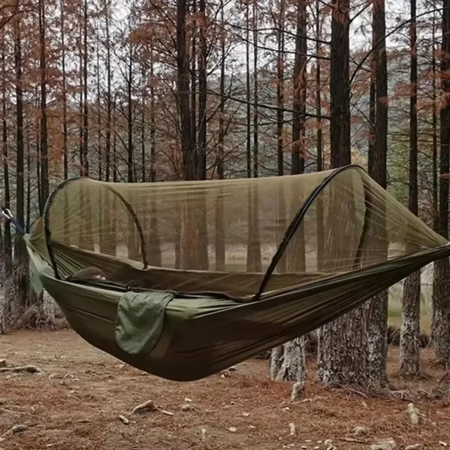 Outdoor Hammock with Integrated Mosquito Net, Camping & Leisure Hanging Bed