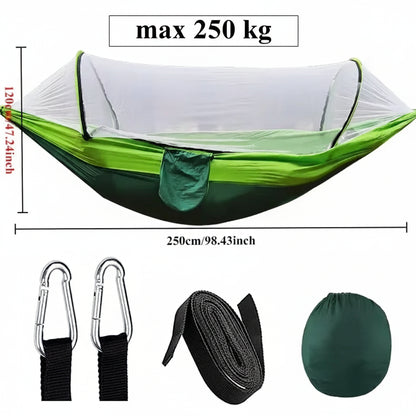 Outdoor Hammock with Integrated Mosquito Net, Camping & Leisure Hanging Bed