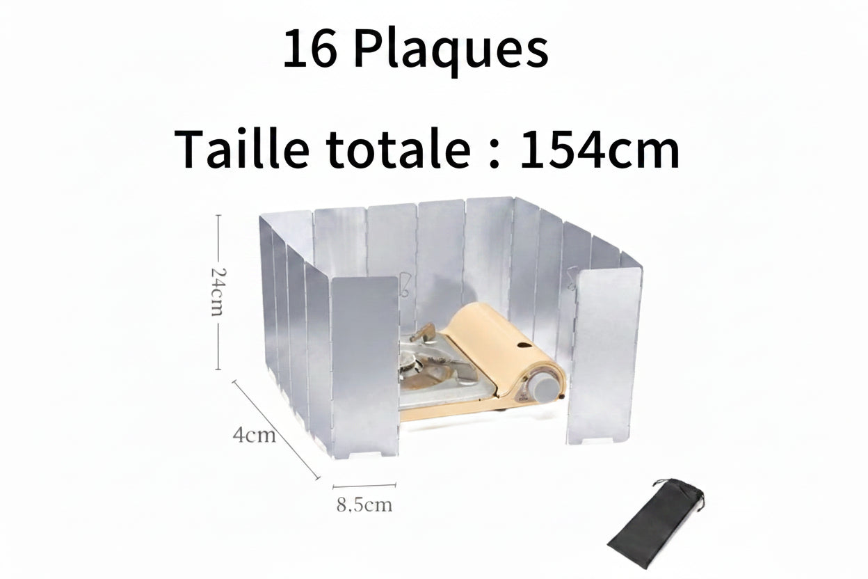 8/10/12/14/16Plates Stove Windscreen Aluminum Alloy Stove Wind Shield with Drawstring Bag for Camping Burner Windproof Screen