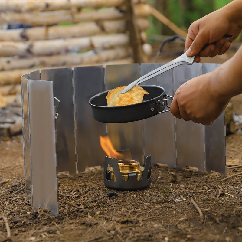 8/10/12/14/16Plates Stove Windscreen Aluminum Alloy Stove Wind Shield with Drawstring Bag for Camping Burner Windproof Screen