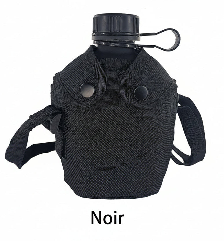 Tactical 1L Outdoor Sports Water Bottle Camping Water Bottle with Pouch Canteen Hiking Survival Drinking Kettle with Bag