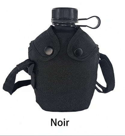 Tactical 1L Outdoor Sports Water Bottle Camping Water Bottle with Pouch Canteen Hiking Survival Drinking Kettle with Bag