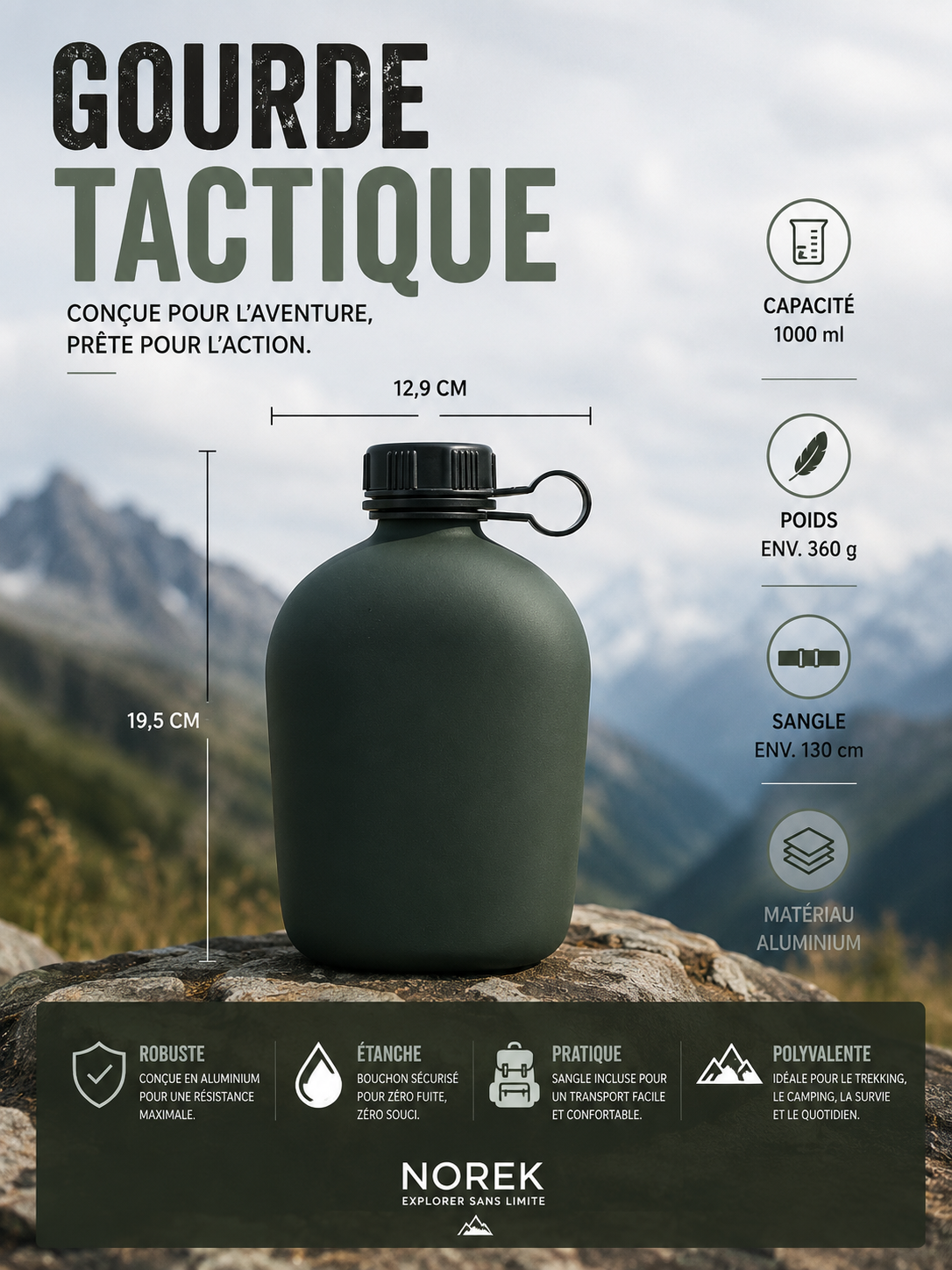 Gourde Tactique 1L